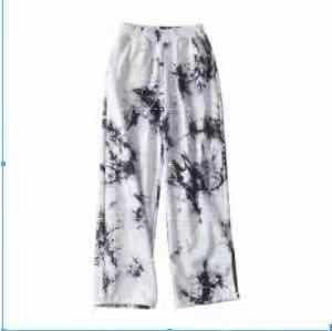 Damen lässige Jersey-Hose mit tiefer Taille und trendigem Batikdesign