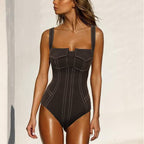 Damen Badeanzug-Set mit figurformendem Schnitt und eleganten Palazzohosen R&B