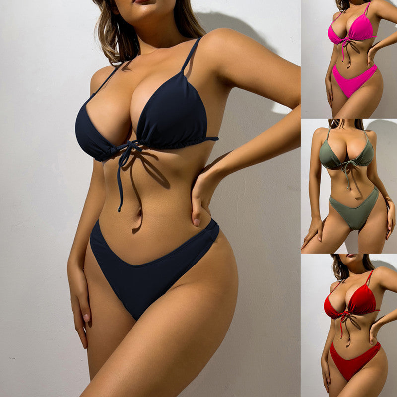 Damen Triangel-Bikini mit verstellbarem BindR&Band und hohem Beinausschnitt R&B