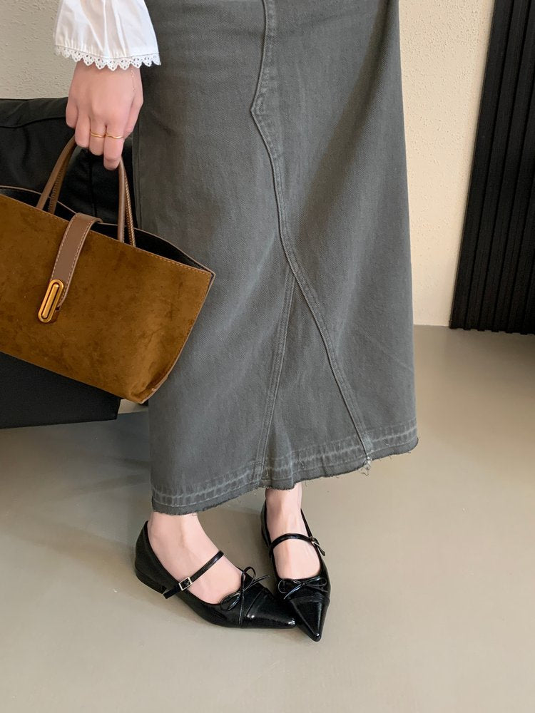Damen elegante Ballerinas mit modischem Riemchen und spitzem Design R&B