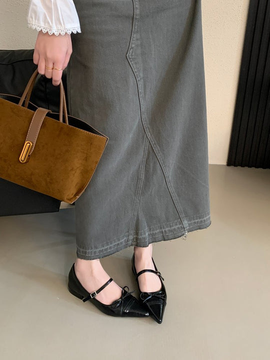 Damen elegante Ballerinas mit modischem Riemchen und spitzem Design R&B
