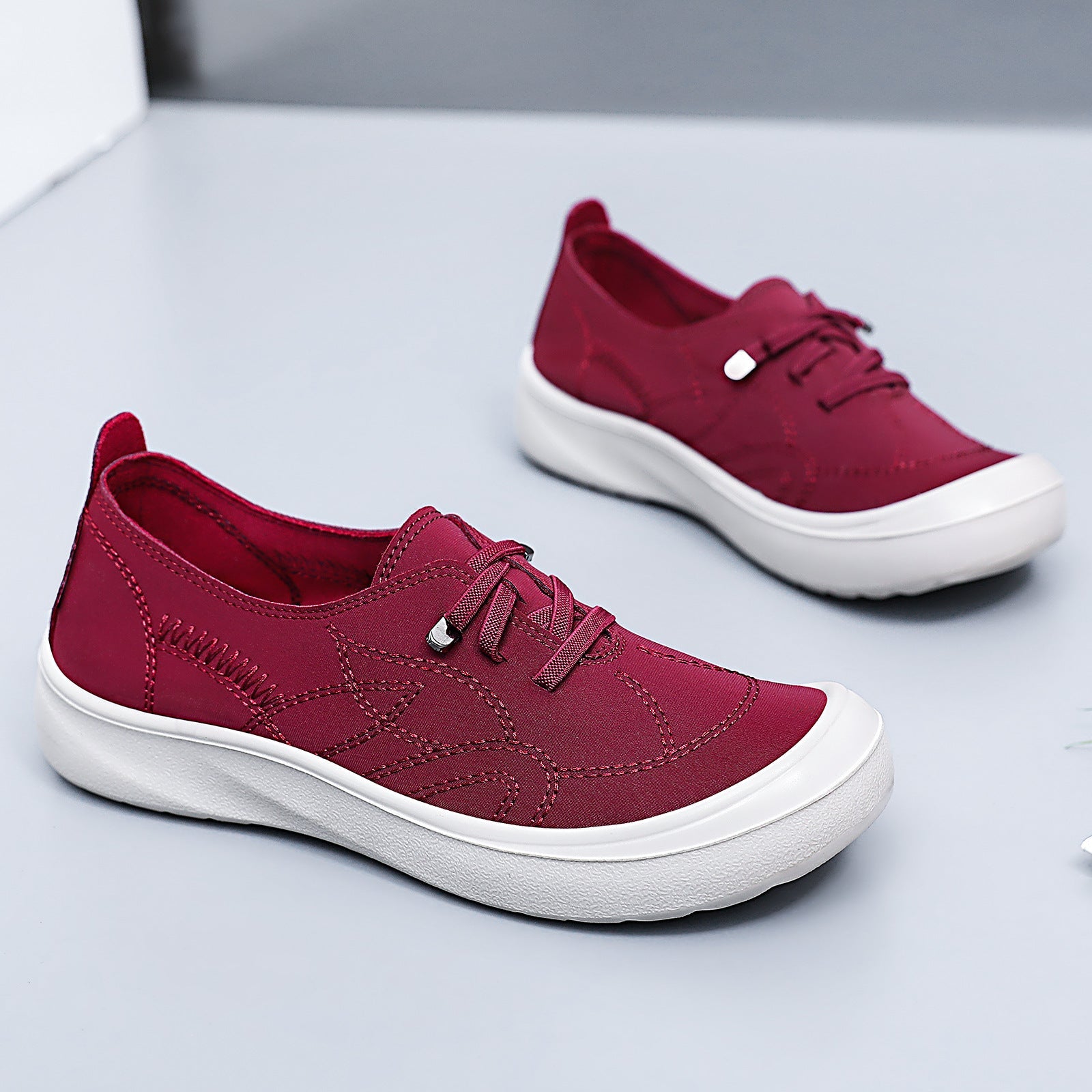 Damen Leichte und atmungsaktive Sneakers mit elastischen Schnürsenkeln R&B