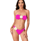 Damen Bandeau-Bikini-Set mit Blumen-Detail R&B