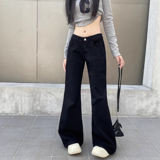 Damen Weite Flared Jeans mit hohem Bund und modernem Schnitt R&B