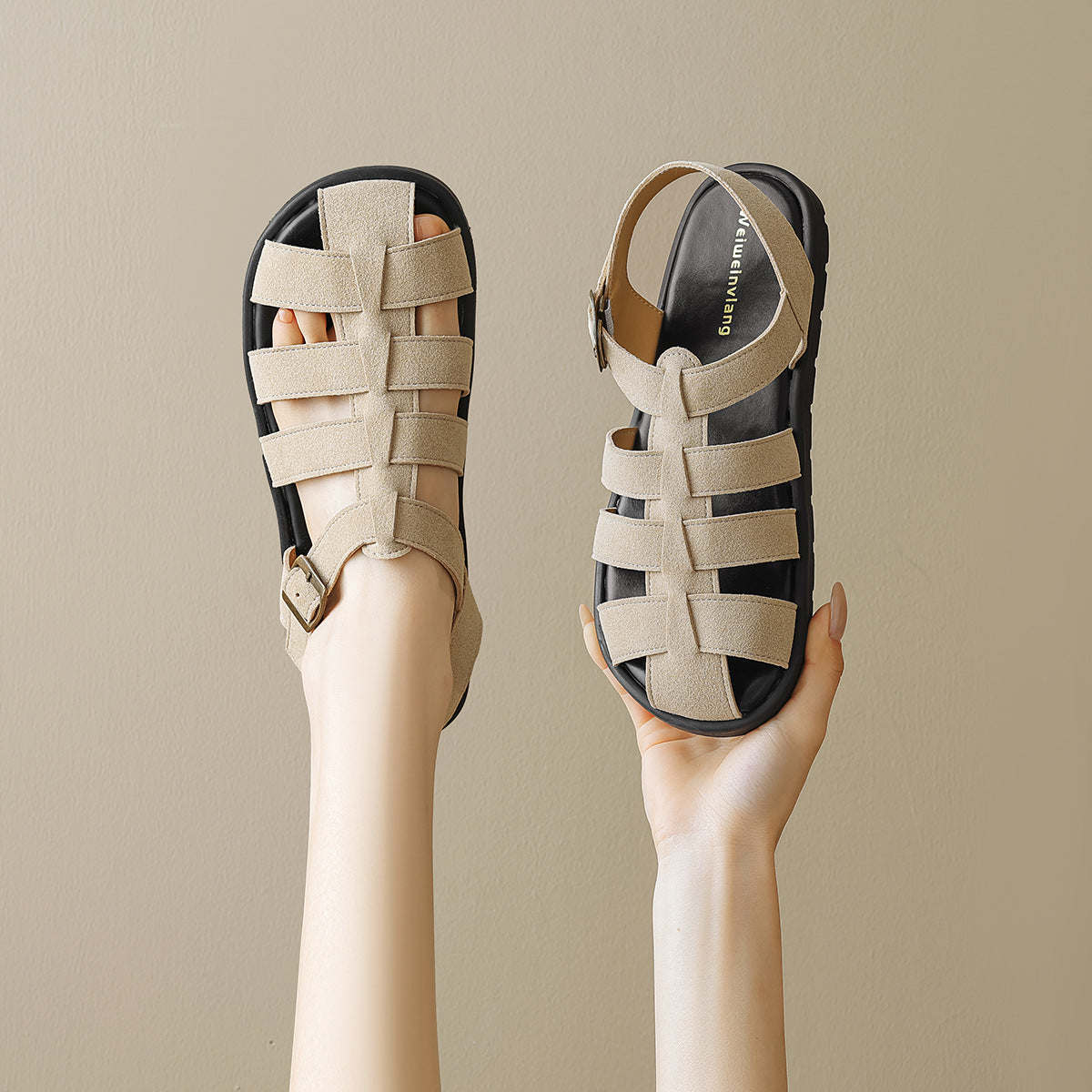 Damen Komfortable Sandalen mit verstellbarem Riemen und atmungsaktivem Obermaterial