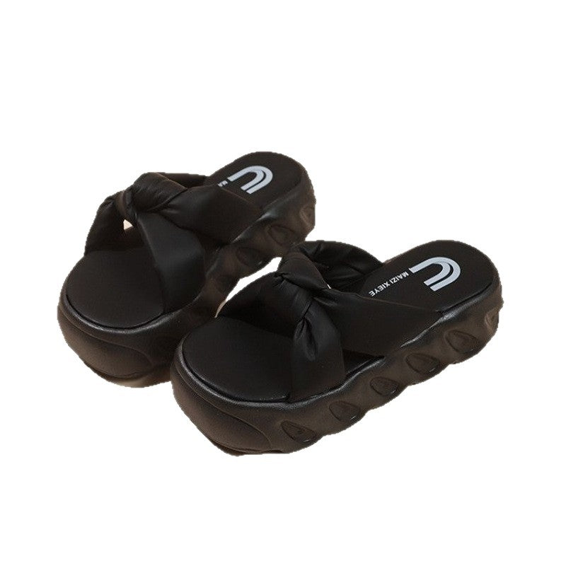 Damen Trendige Riemchen-Sandalen mit geknotetem Design R&B