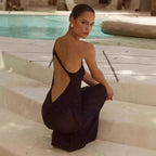 Damen Elegantes Maxikleid mit asymmetrischem Träger und schimmernden Akzenten