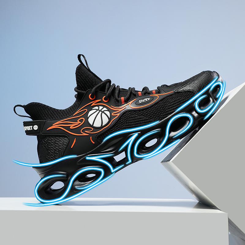 Damen Basketball Sneakers mit atmungsaktiver Mesh-Oberfläche und einzigartigem Sohlenprofil R&B