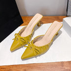 Damen elegante Slingback-Pumps mit dekorativem Rüschendesign