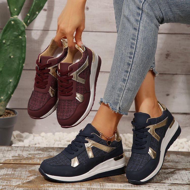 Damen Sportliche Sneakers mit schimmerndem Akzent R&B