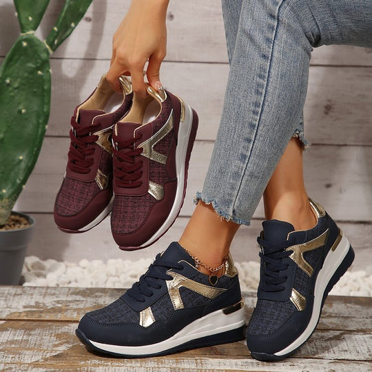 Damen Sportliche Sneakers mit schimmerndem Akzent R&B