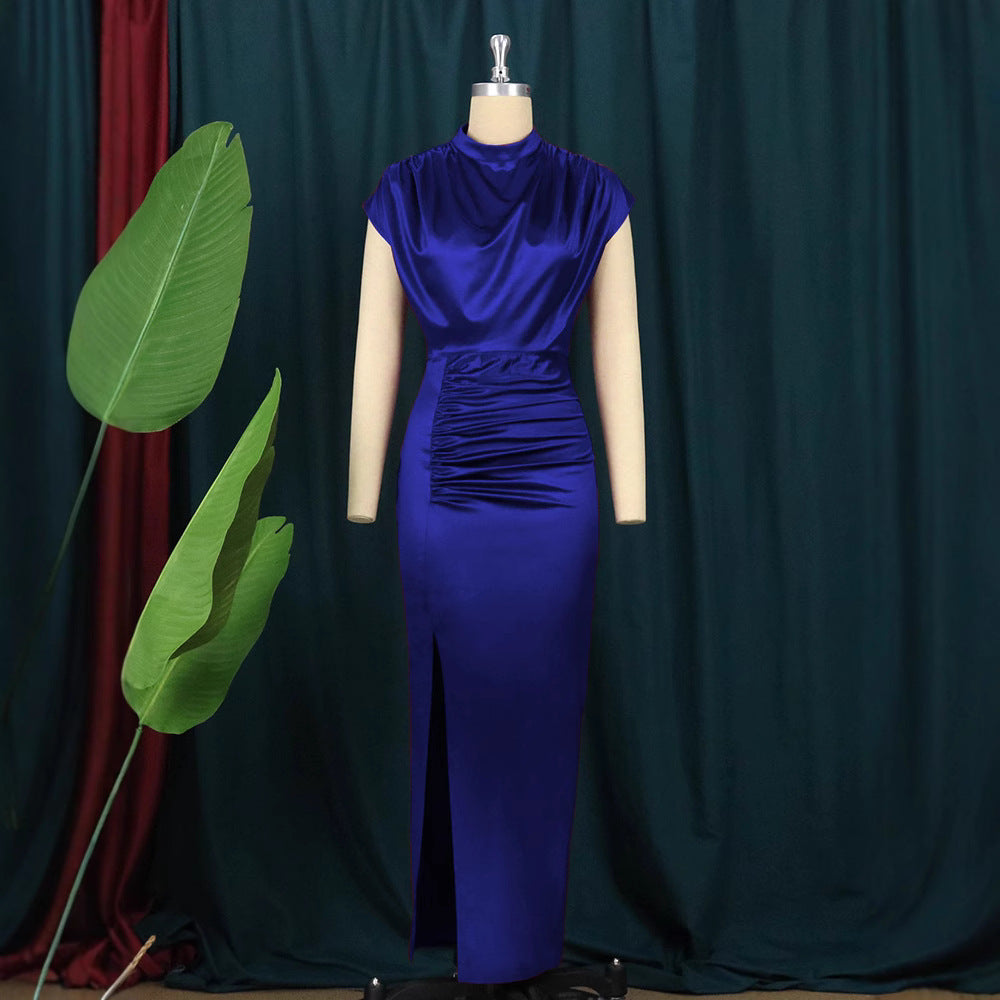 Damen Elegantes figurschmeichelndes Maxikleid mit seitlichem Schlitz R&B