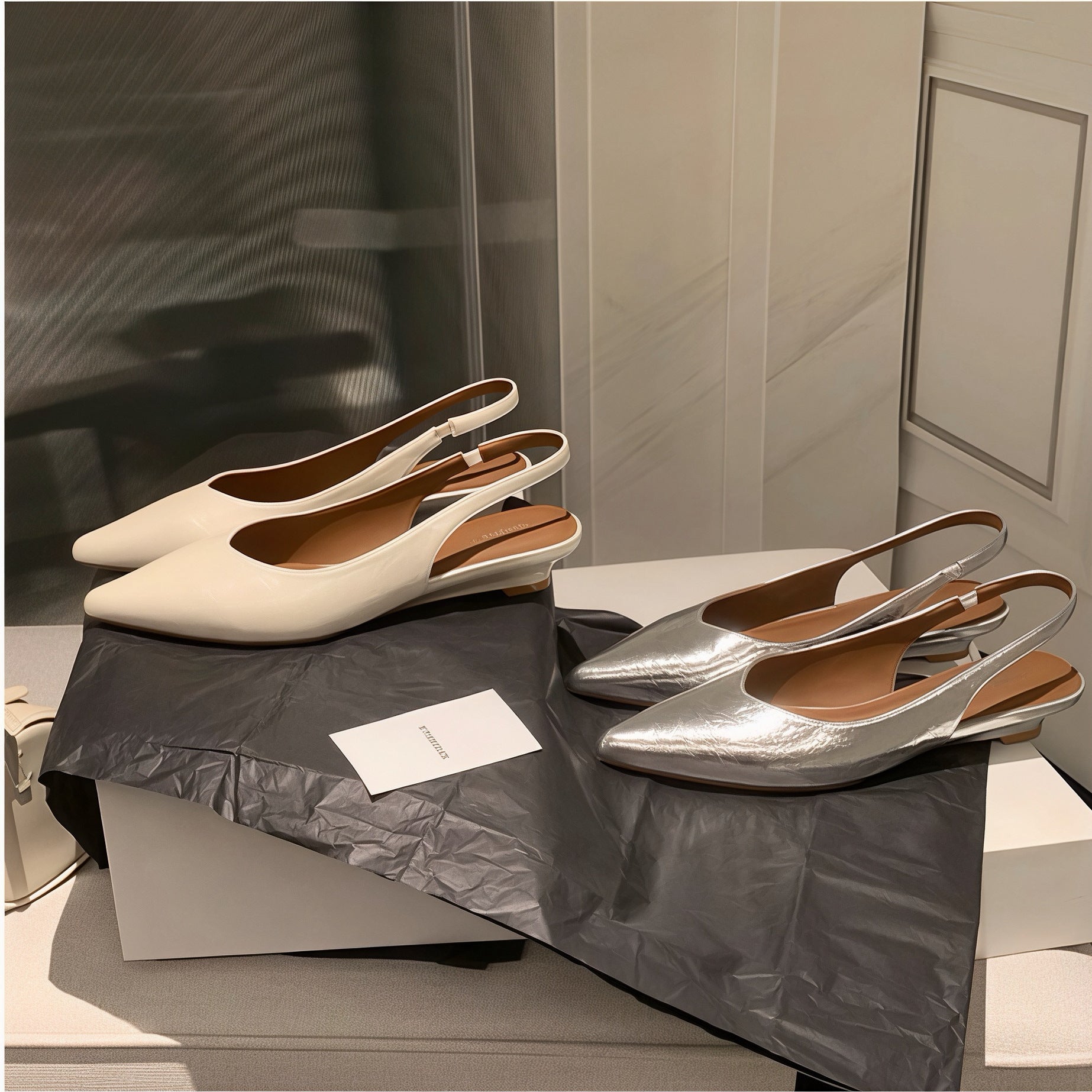 Damen Slingback-Pumps mit spitzem Zehenbereich und komfortablem Blockabsatz