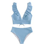 Damen Bikiniset mit verspielten Rüschendetails R&B
