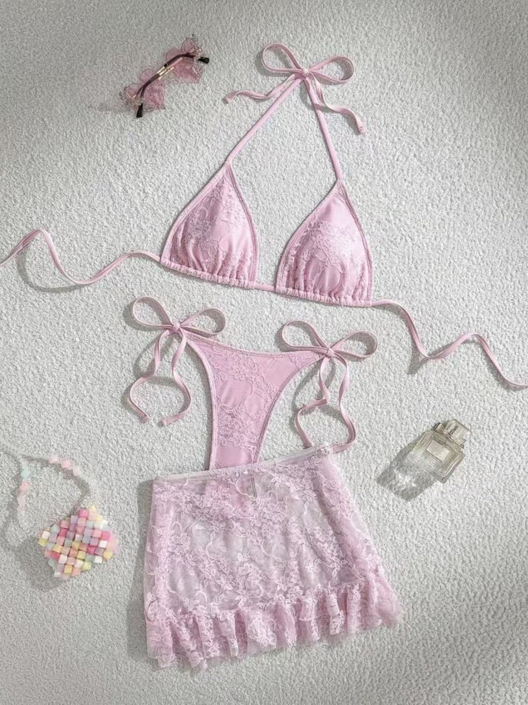 Damen Spitzen-Bikini mit Rüschen R&B