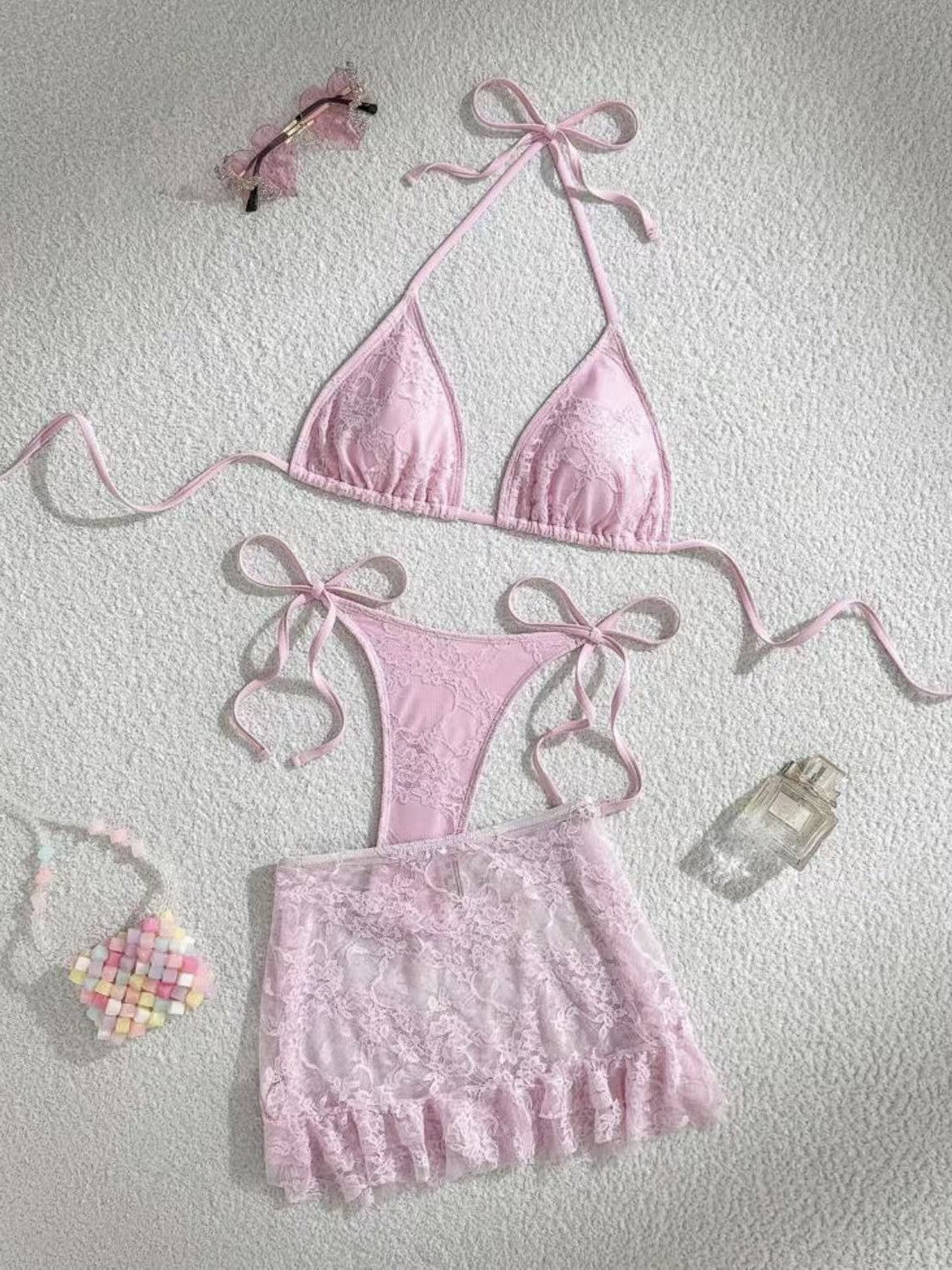 Damen Spitzen-Bikini mit Rüschen R&B