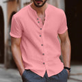 Herren lässiges Kurzarmhemd mit Knopfdetails R&B