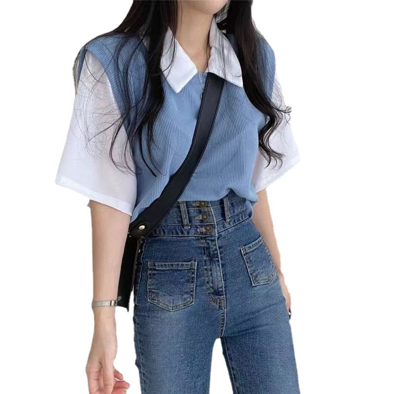 Damen Shirt mit modischem Layering-Effekt und bequemen Oversized-Schnitt