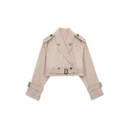 Damen moderne cropped Trenchjacke R&B