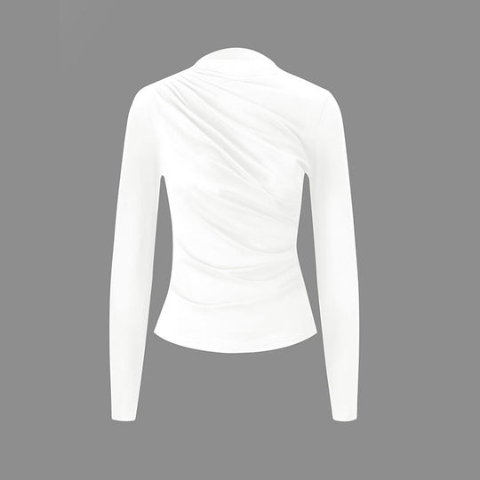 Damen figurbetontes Langarmoberteil mit eleganten Drapierungen R&B