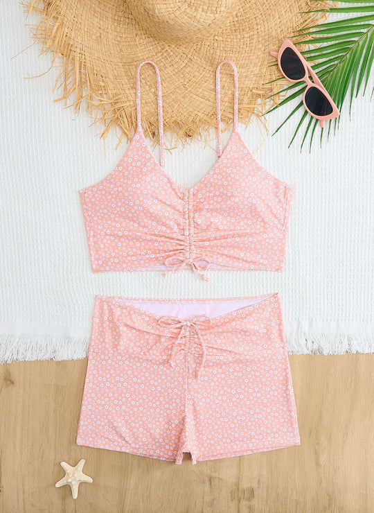 Damen Bikini mit floralem Rüschendesign und verstellbaren Trägern R&B