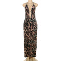Damen Sexy Maxikleid mit tiefem Ausschnitt und Spitzenträgern R&B