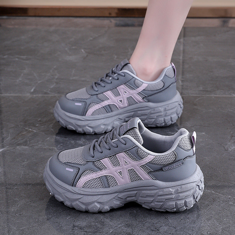 Damen Chunky Sneakers mit atmungsaktivem Mesh-Obermaterial und stoßdämpfender Sohle R&B