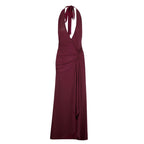 Damen Elegantes Halterkleid mit tiefem V-Ausschnitt und raffinierten Drapierungen EB