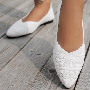Damen Spitzer Ballerinas aus atmungsaktivem Strickmaterial mit flexibler Sohle R&B