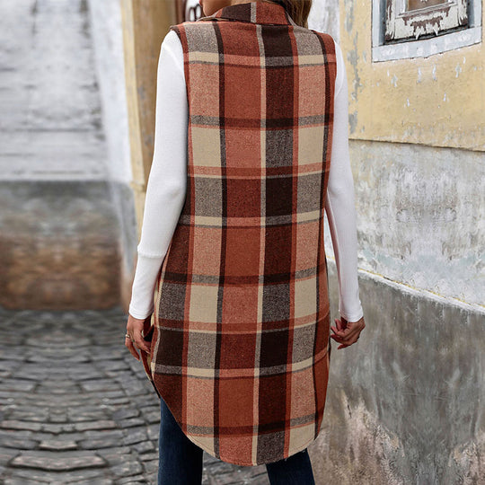 Damen Karojacke mit modischem Schnitt und praktischen Taschen R&B