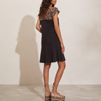 Damen Sommerliches Kleid mit Spitzen-Ärmeldetails R&B