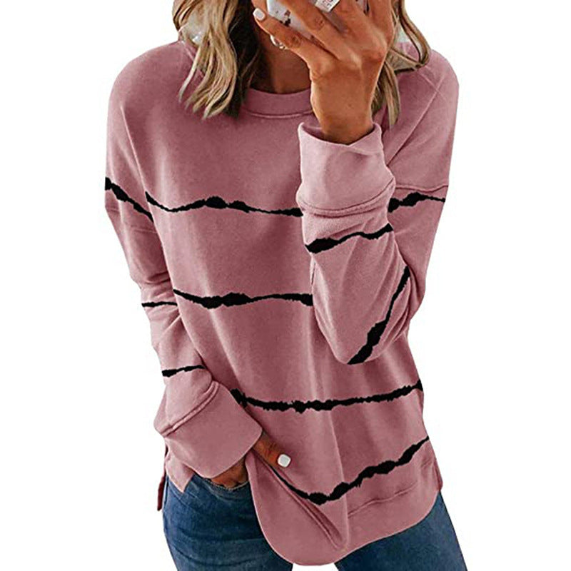 Damen Freizeit Sweatshirt mit modernen Streifen R&B