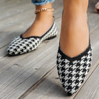 Damen Ballerinas mit kreativem Hahnentrittmuster und flexiblem Fußbett R&B