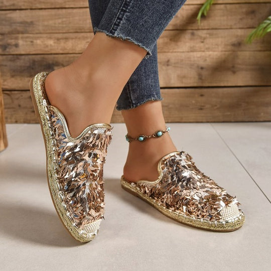 Damen Glitzernde Espadrilles mit bequemer Einlegesohle R&B