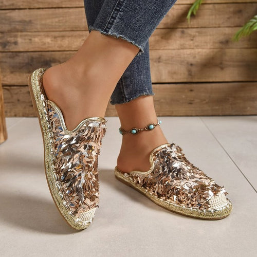 Damen Glitzernde Espadrilles mit bequemer Einlegesohle R&B