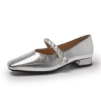 Damen elegante Mary Jane Schuhe mit modischem Riemen und funkelnden Applikationen R&B