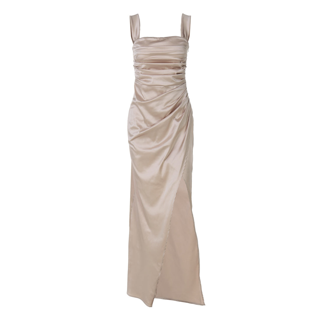 Damen Elegantes Maxikleid mit Off-Shoulder Schnitt und Raffungen R&B