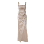 Damen Elegantes Maxikleid mit Off-Shoulder Schnitt und Raffungen R&B