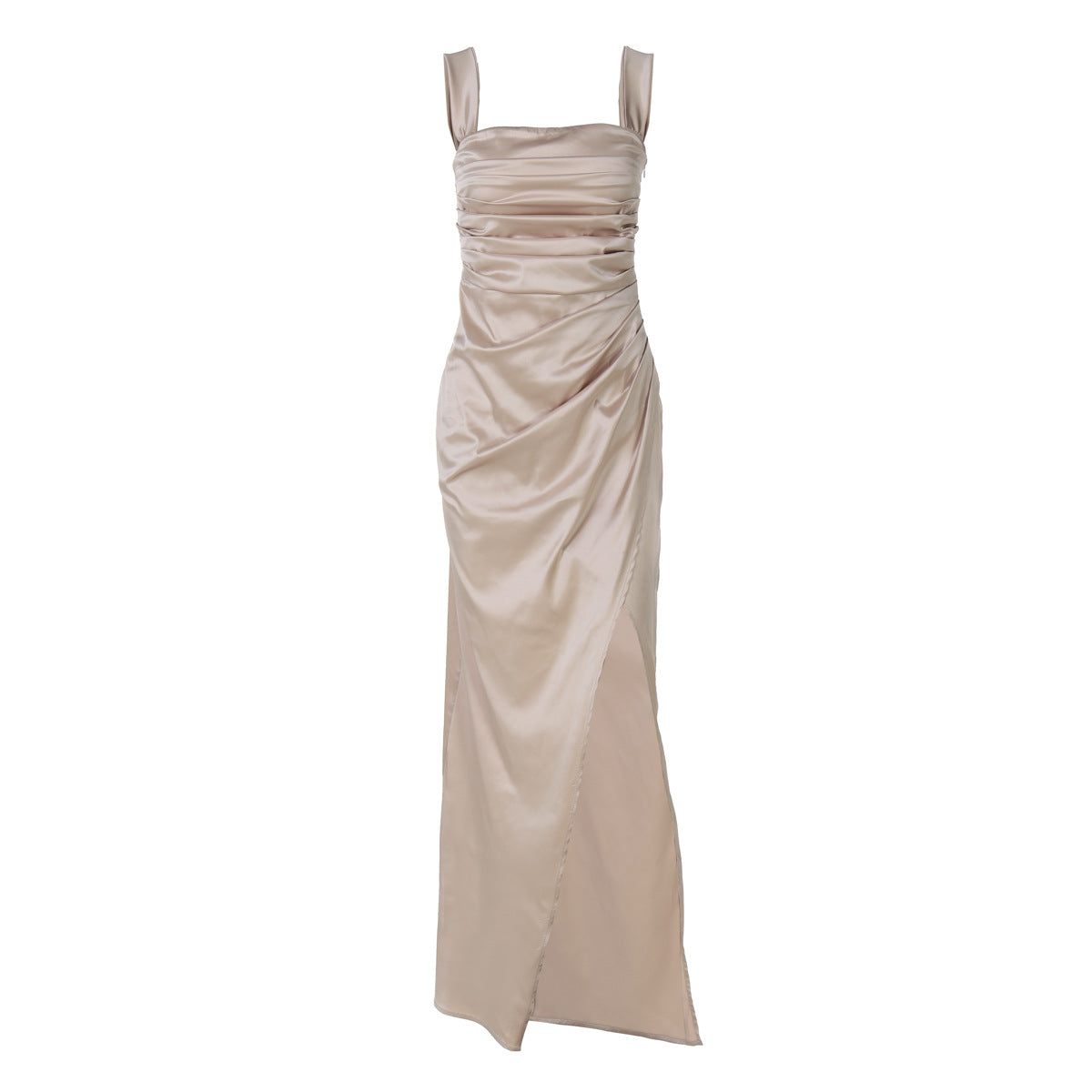 Damen Elegantes Maxikleid mit Off-Shoulder Schnitt und Raffungen R&B