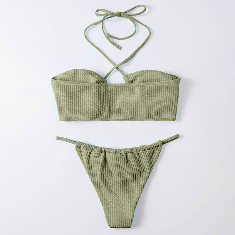 Damen Stylish gefütterter Bikini mit Cross-Back-Trägern