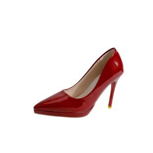 Damen elegante Lackpumps mit spitz zulaufender Silhouette und hohem Absatz R&B