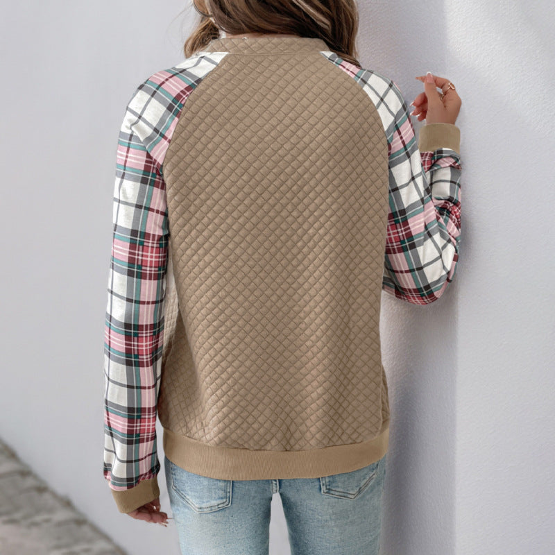 Damen sportlicher Sweatshirt mit Reißverschluss R&B