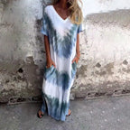 Damen Maxikleid mit V-Ausschnitt und seitlichen Taschen R&B