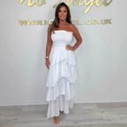 Damen Lässiges Maxikleid mit Raffungen und schwingendem Saum R&B