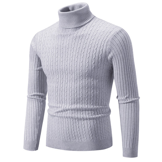 Herren Rollkragenpullover mit strukturiertem Zopfmuster R&B