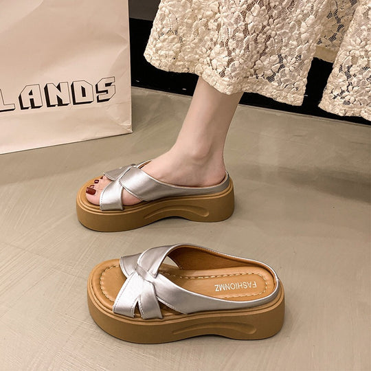 Damen Plateau-Sandalen mit stilvollem Knotendesign und bequemem Fußbett R&B