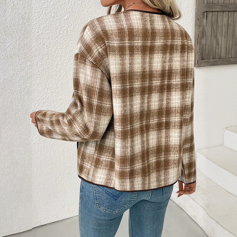 Damen Kariertes Overshirt R&B