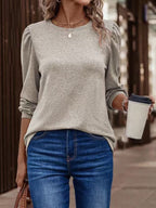 Damen Pullover mit Puffärmeln und casual Schnitt R&B