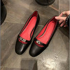 Damen Ballerinas mit elegantem Riemen und schimmerndem Akzent