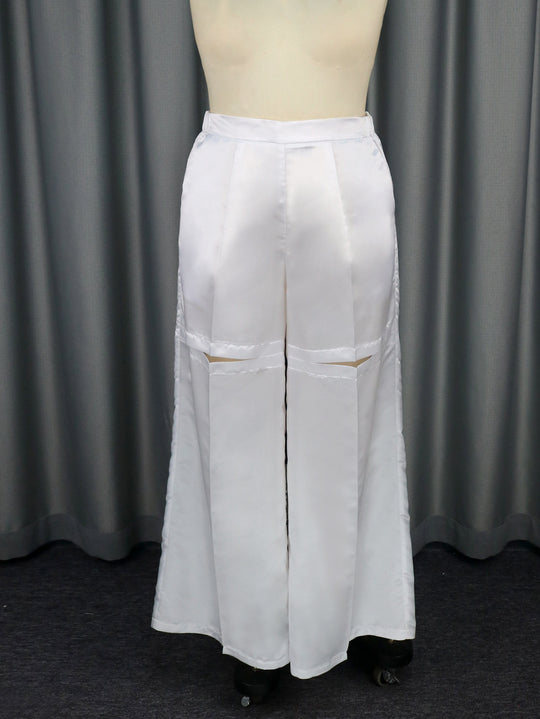 Damen elegante Schlaghose mit dekorativen Taschen R&B